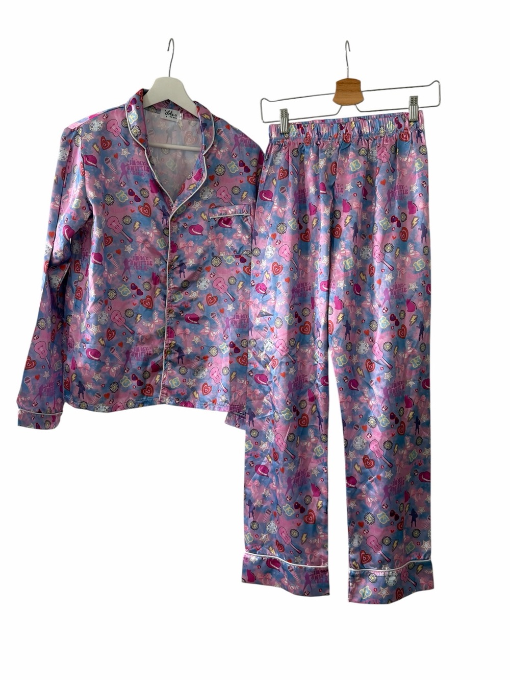 Lola & the Boys Swiftie Lovers Silky Pajama Set - Picture 2 of 7